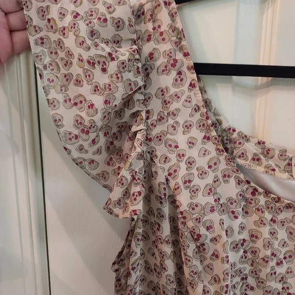 Tripp NYC Daang Goodman Chiffon Skull Heads Dress in Size 16 - Picture 3 of 13
